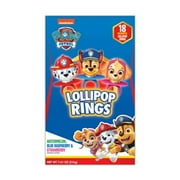 Paw Patrol Lollipop Party Favor Rings, Character Shaped Candy, Assorted Fruit Flavors, Pack of 18