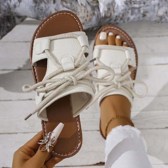Gspmoly Women’S Slides, Women'S Casual Strappy Sandals for Spring & Summer - Bright Colors, Adjustable Bow Design, Soft Textured Upper, Retro Style - Sizes 36-42 (1 Pair) Shower Slides