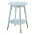 thumbnail image 1 of Pemberly Row Table d'Appoint Ronde en Bois de Style Mi-Siècle avec Tablette Inférieure, Vert, 1 of 3