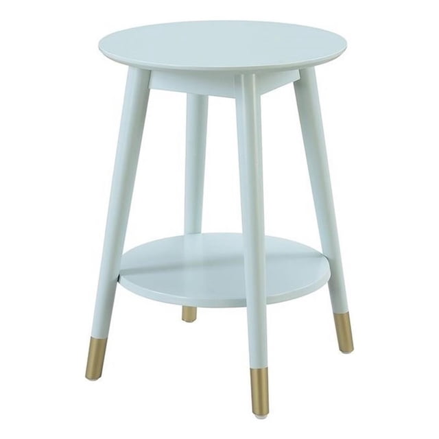 Pemberly Row Table d'Appoint Ronde en Bois de Style Mi-Siècle avec Tablette Inférieure, Vert