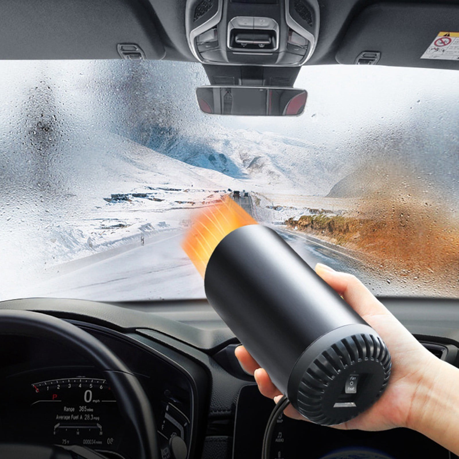 Portable Car Heater 12V 150W with Defroster Function, Dual Heating and Cooling Windshield Defogger That Plugs into Cigarette Lighter, Fast Acting Vehicle Heater for Winter Use