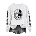 thumbnail image 2 of Mceream Game Day Sweatshirt Women Football Funny Graphic Shirt Knit Game Day Pullover Tops Casual Long Sleeve Football Season Shirt White M, 2 of 5