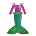 thumbnail image 4 of Disney-vestido de la Sirenita Ariel para niña, conjunto de disfraz de sirena, ropa de fiesta de cumpleaños y Carnaval, 4 of 5