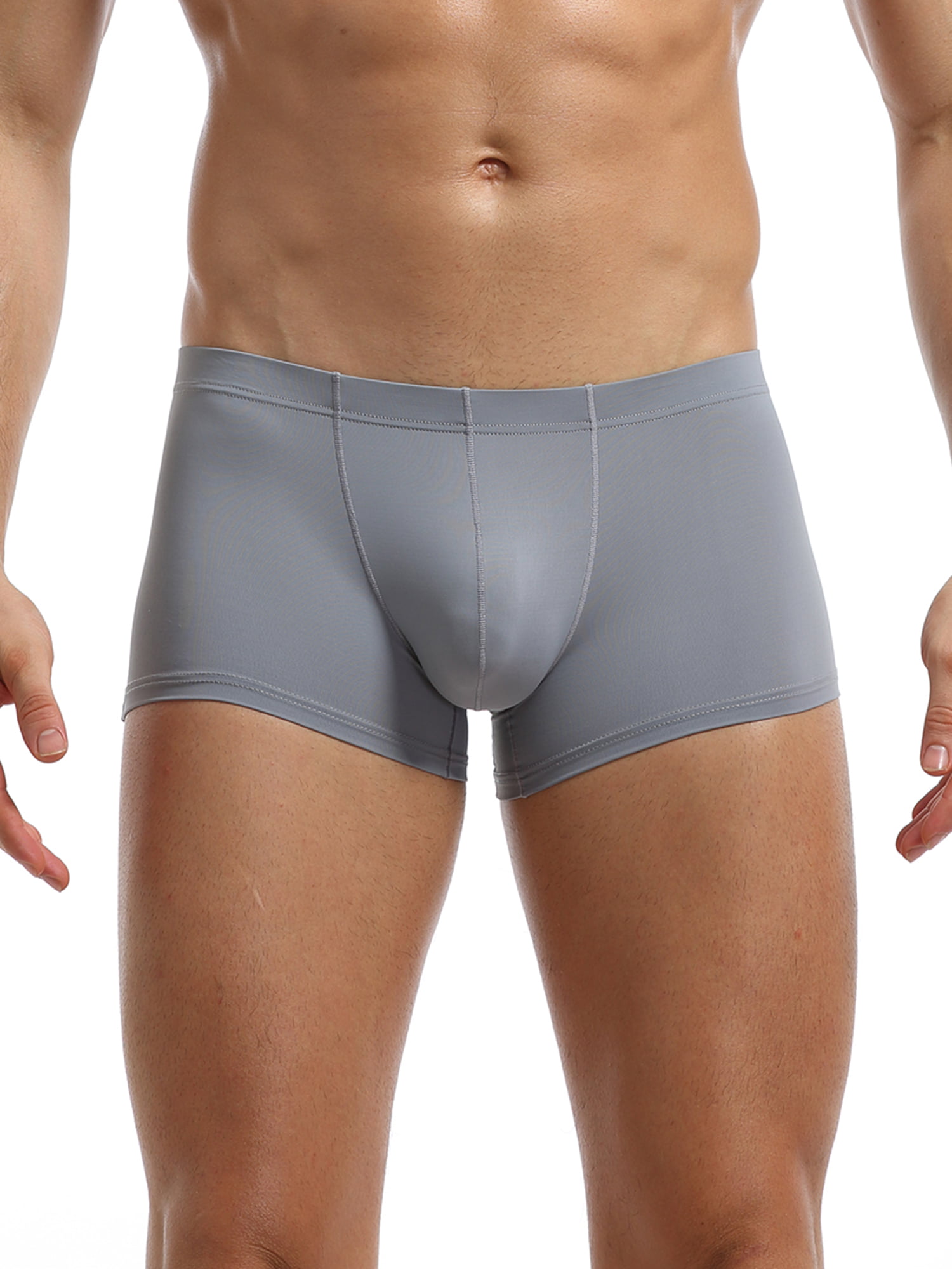 Puloru Men´s Solid Ice Silk Underwear, Sexy and Breathable Boxer Briefs for  Travel and Homewear 