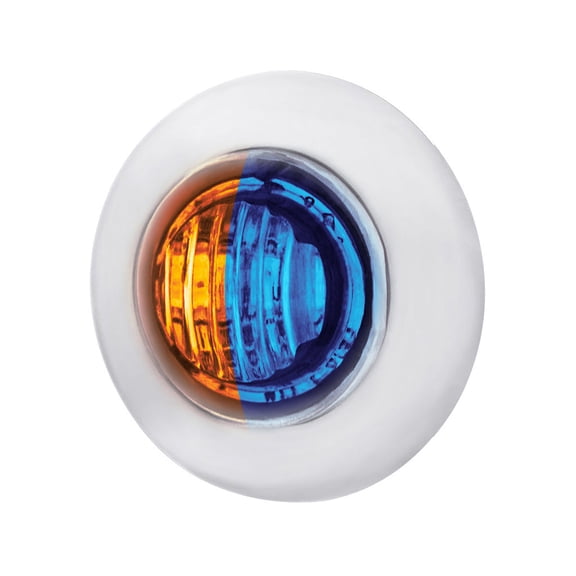 2 LED 3/4" Round Dual Color Amber Marker to Blue Auxiliary Light