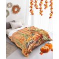thumbnail image 4 of Fall Thanksgiving Flannel Blanket for Bed,Travel and Camping, Pumpkin Wheat Hedgehog Robin Orange Super Soft Cozy Blanket for All Seasons 40"x50", 4 of 6