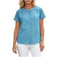 thumbnail image 5 of ClodeEU Women's Round Neck Short Sleeve Blouses,Casual Loose Fit Shirts for Summer ,Women's Plus XXL, 5 of 7