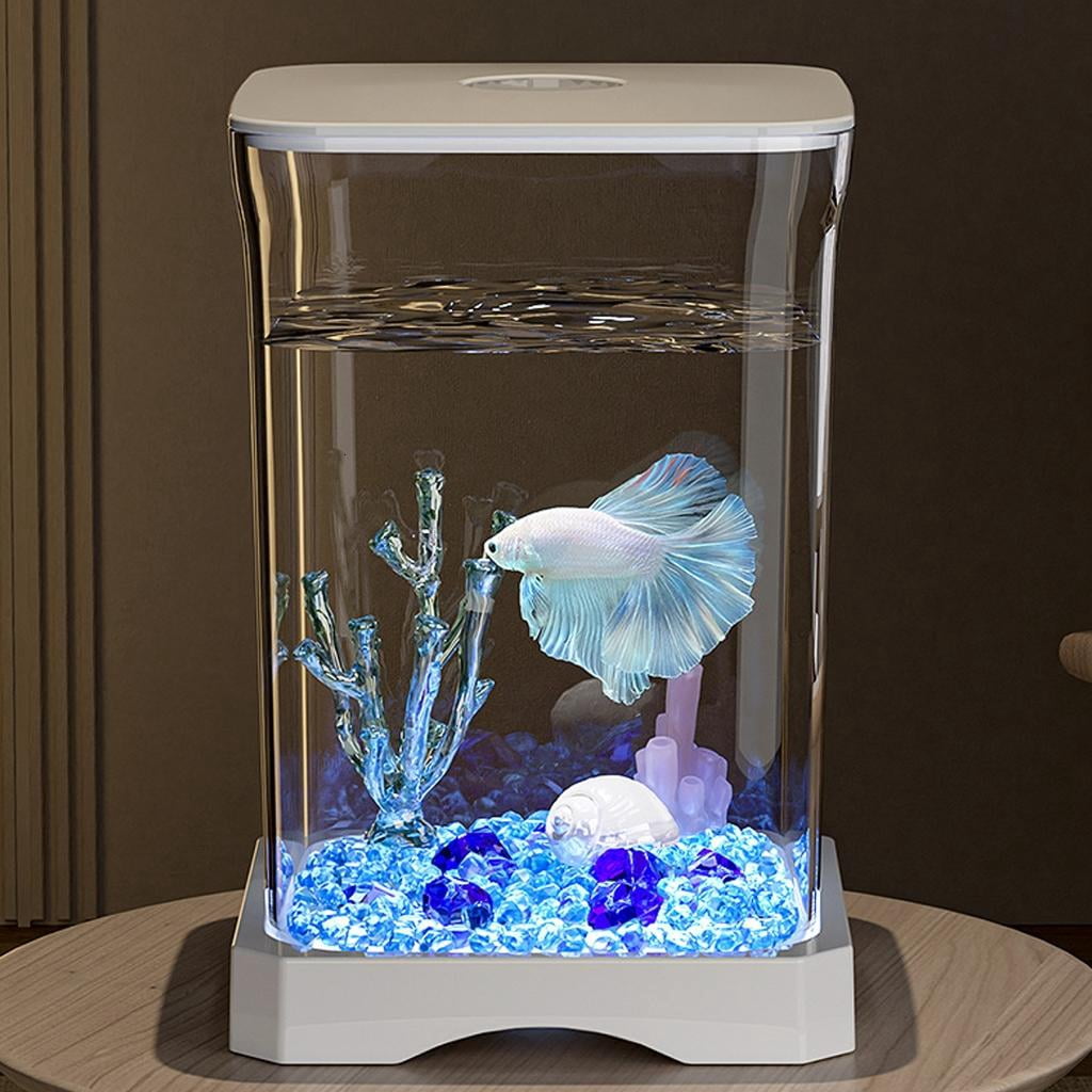 Giaone Shatterproof Fish Tanks Small Desktop Fish Tanks Decoration Desktop Aquariums for Home Or Workspaces