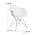 thumbnail image 6 of Flash Furniture Alonza Series White Plastic Chair with Chrome Base, 6 of 8