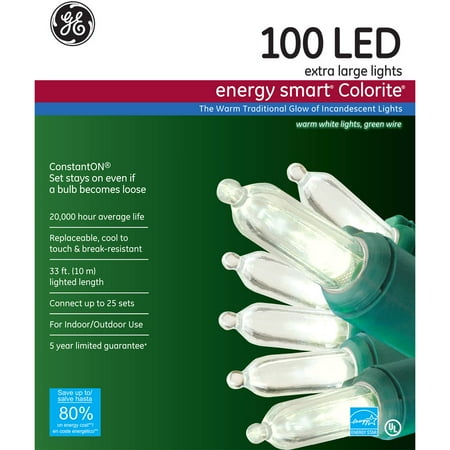 GE Energy Smart 7mm LED Christmas Lights, Warm White, 100ct GE Energy Smart 7mm LED Christmas Lights, Warm White, 100ct - Walmart.com - GE Energy Smart 7mm LED Christmas Lights, Warm White, 100ct