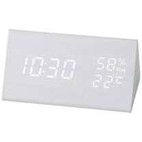 Unique Bargains Triangular Electric Alarm Clock White 5.9"L x 3.1"W x 3.1"H