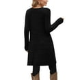 thumbnail image 4 of Maean Women's Knit Long Sleeve Dress Fall Winter Crewneck Casual Midi Tunic Dresses with Pockets, 4 of 7