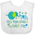 thumbnail image 3 of Inktastic My Mawmaw Loves Me Cute Elephants Boys or Girls Baby Bib, 3 of 4