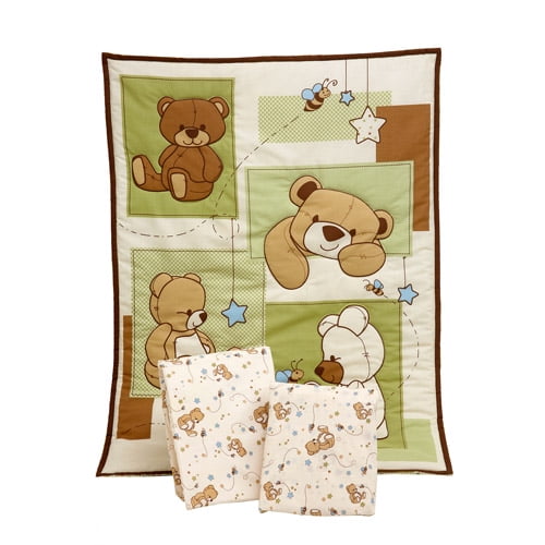 Little Bedding By Nojo Dreamland Teddy 3 Piece Mini Crib