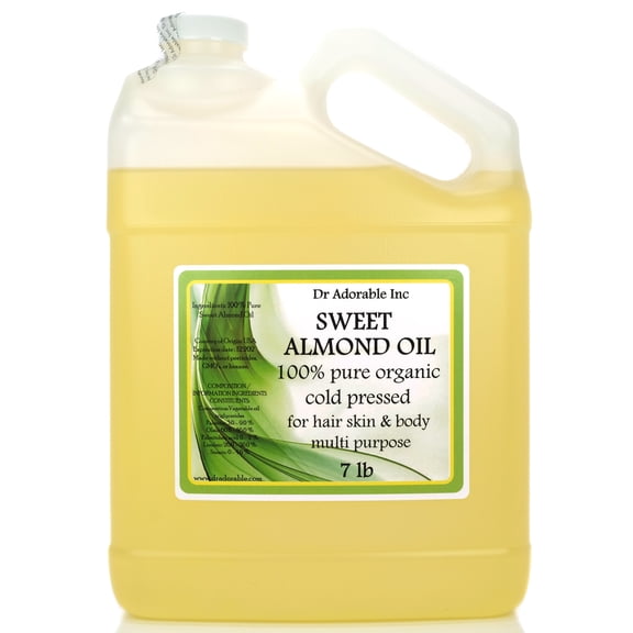 Dr Adorable - 7 lb - Sweet Almond Oil - 100% Pure Organic Cold Pressed Natural Hair Skin