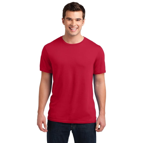 Camiseta de cuello redondo Distrito para hombre lavado vintage DT4000 Nuevo Rojo XS