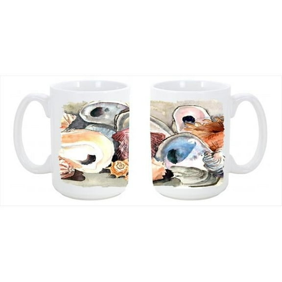 Sea Shells Dishwasher Safe Microwavable Ceramic Coffee Mug 15 oz.