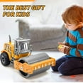 thumbnail image 3 of CHUANK Rouleau de Route Rigide Robuste Jouet de Véhicule de Chantier Vapeur Échelle 1:30 Niveleuse de Chantier Moulée sous Pression Modèle en Alliage Jouet d'Ingénierie pour Enfants et Décoration pour Maison, 3 of 9