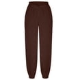 thumbnail image 3 of Women’s Jogger Sweatpants Workout Pants with Pockets Wide Leg Cargo Trousers Baggy Joggers High Waisted Tracksuit Bottoms, 3 of 7