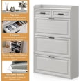 thumbnail image 5 of CuisinSmart Shoe Cabinet with 3 Flip Drawers and 2 Storage Drawers, Easy to Store 18-24 Pairs of Shoes, Adjustable & Removable Panel, Shoe Storage Cabinet for Entryway, Hallway, White, 5 of 8