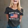 thumbnail image 2 of WAYUTE Women Shirts Us National Flag Pattern USA 1776-2026 Letter Print Short Sleeve Crew Neck For 4Th Of July Party Night Casual Tee,Dark Gray,M, 2 of 4