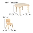 thumbnail image 6 of Flash Furniture Emmy Preschool Crescent 3-Pcs Outdoor Activity Table and Chair Set, Natural, 6 of 10