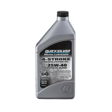 Quicksilver 8M0116451 Synthetic Blend Four Stroke Oil - SAE 25W40 - 1 Quart Bottle