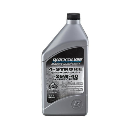 Quicksilver 25W-40 4-Stroke Synthetic Blend Marine Engine Oil, 1 Quart