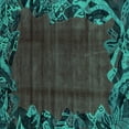 thumbnail image 1 of Ahgly Company Indoor Square Abstract Turquoise Blue Modern Area Rugs, 5' Square, 1 of 4