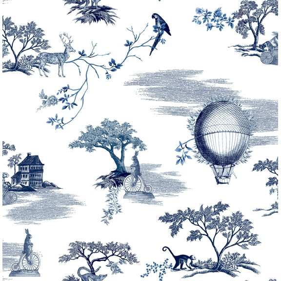NuWallpaper Whimsy Navy Fairytale Toille Novelty Peel & Stick Wallpaper