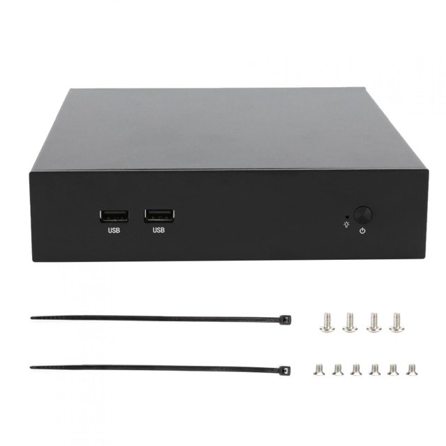 Mini htpc caso home theater computadora ITX mini placa madre computadora de escritorio caso T44