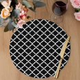 thumbnail image 3 of Black Morocco Round 13 Inch Placemats Set of 6, Boho Modern Minimalist Abstract Geometric HeatResistant Non Slip Place Mats for Dining Table, Wipeable Braided Kitchen Table Mats for Housewarming, 3 of 9