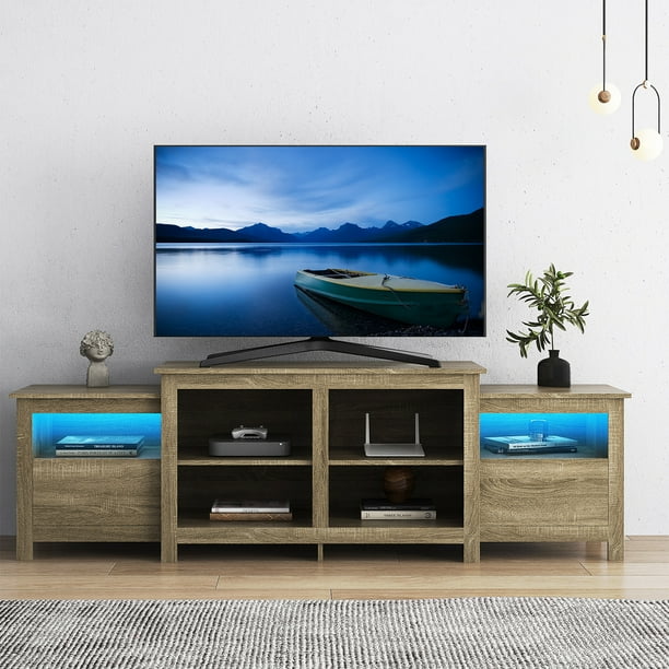 Seizeen 75'' LED TV Stand Clearance! Modern Entertainment Center Media