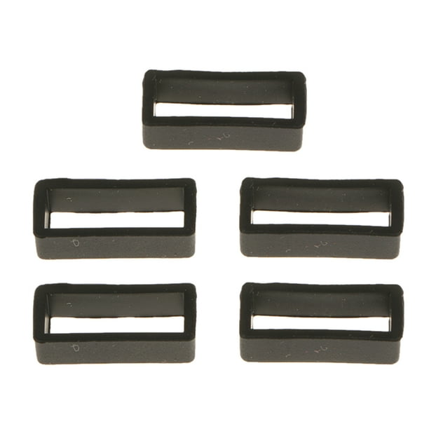 5 Uds Anillo de Cierre de Goma perfecl Soporte de Hebilla de Correa Piezas de Repuesto para Relojes 22mm negro