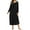 Black, variant on Nightgowns for Women Floral Long Sleeve Henley Sleepshirt Full Length Nightdress Sleepwear with Pockets S-3XL