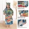 thumbnail image 3 of FORMRS Wearable Blanket Hoodie with Sleeves for Kids Cozy Flannel Sweatshirt, Art Goldfish Bowl, 3 of 7