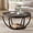 Dark Gray and Black, variant on Fnova Coffee Table with 2 - Tier Storage, 32" Round Wood Coffee Table with Metal Legs, Modern Rustic Style Center Table for Living Room, Warm Brown and Black