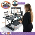 thumbnail image 4 of Victor DCX760G High Rise Collection Height Adjustable Standing Desk with Removable Keyboard Tray | Gray | 36â€ Wide Standing Desk | Professional or Home Use | Compatible with Most Monitor Arms, 4 of 5