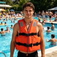 thumbnail image 2 of Cadancy Adult Life Jacket Boating Safety Vest Adjustable Straps Reflective Strips High Buoyancy PFD Water Sports Swimming Fishing Kayak Emergency Gear Universal Fit, 2 of 7
