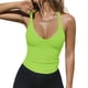 thumbnail image 1 of Camiseta sin mangas SVALIY Workout para mujer con espalda cruzada, color verde acanalado, XL, 1 of 6