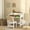 Natural Wood, variant on Qaba Kids Desk and Chair Set, Children Study Table with Storage Shelves, Student Writing Desk for Bedroom & Study Room, 3-8 Years Old, White