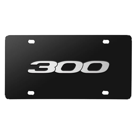Chrysler 300 3D Logo Black Stainless Steel License Plate