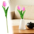 thumbnail image 5 of QWUIIOMJPY 5Pcs PU Real Touch Artificial Tulips 13.39in Barbie Pink Single Stem Fake Buds, Spring Vase Faux Blooms for Wedding Farmhouse Patio Table Decor, Value Floral Bundle, 5 of 5