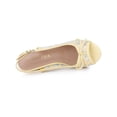 thumbnail image 4 of BLISSFUL STEP Women's Shoes Floral Lace Platform Peep Toe Wedge Heel Sandals Light Yellow 7, 4 of 7