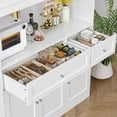 thumbnail image 5 of Homfa 72" Tall Kitchen Pantry with Microwave Shelf, Freestanding Kitchen Cupboard, Floor Cabinet for Dining Room, White, 5 of 8