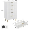 thumbnail image 2 of Garvee Fluted 5-Drawer Tall Dresser, Modern Wooden Storage Chest with Deep Drawers & Wide Top, Bedroom Organizer for Living Room, Hallway, Kids’ Room, White, 2 of 8