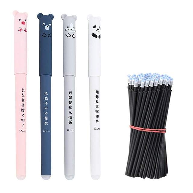 PEONAVET Writing Pencil 4PC Pen+20PC Pen Core Erasable Gel Pen Blue Gel Pen Cute Gel Pens Erasable Gel Pen Erasable Gel Pens Erasable Gel Pens 1ML