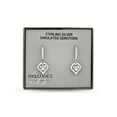 thumbnail image 5 of Brilliance Fine Jewelry White Cubic Zirconia Heart Sterling Silver Huggie Earrings, 5 of 5