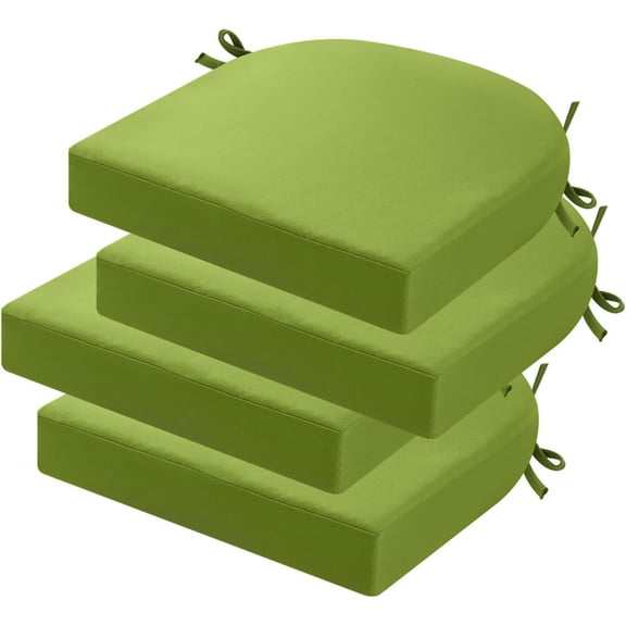 Outdoor Chair Cushions Set of 4, Thick 19" x 19" x 3" Outdoor Seat Cushions Patio Furniture Waterproof with Ties, Dining Pads