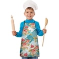 thumbnail image 2 of Pioneer Flower Floral Print Pattern Kids Aprons for Girls and Boys,Adjustable Neck Strap Toddler Aprons for Kids Cooking Baking, 2 of 7